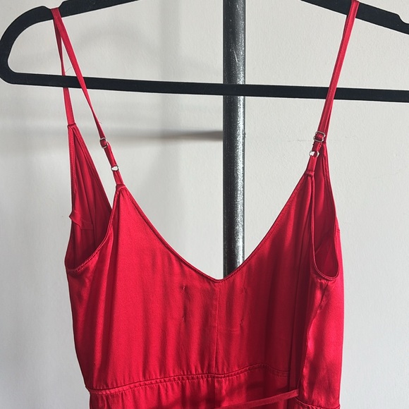 Reformation 100% Silk Getty Red Wrap Dress - Picture 8 of 11